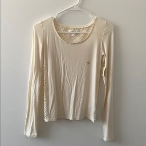 Cream Longsleeve with Back Cutouts and Detail